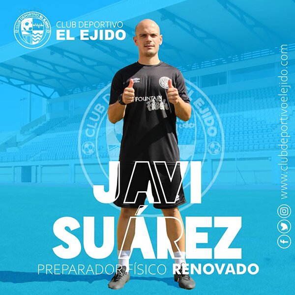 Javi Suárez afronta su séptima temporada en la preparación física del CD El Ejido