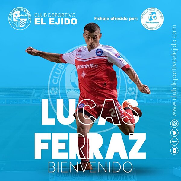 CD El Ejido y Argentinos Junior acuerdan la cesión del mediapunta Lucas Ferraz